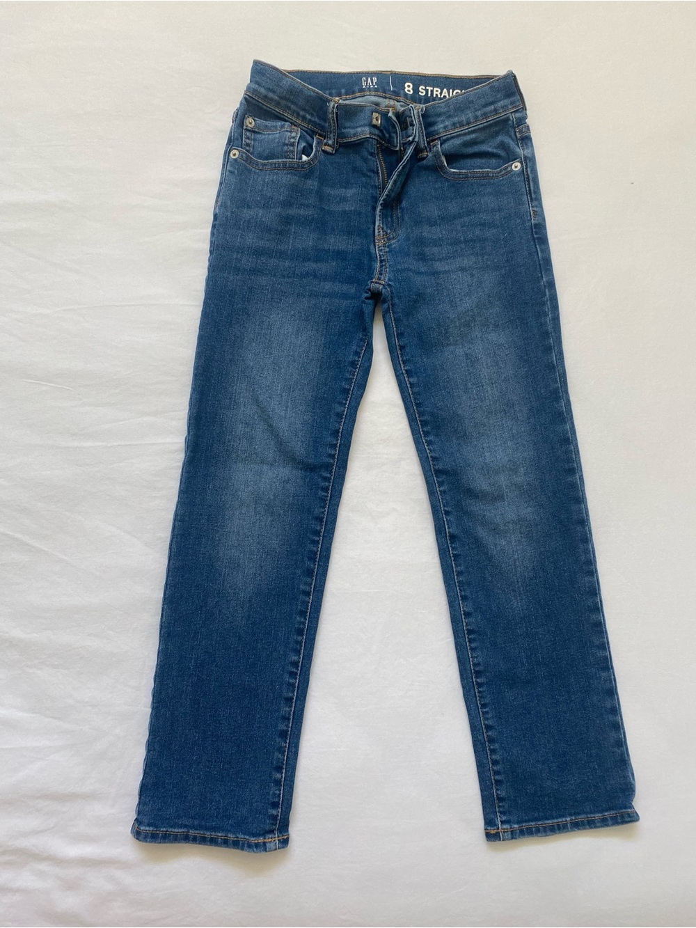 Girl’s GAP straight Leg Blue Jeans, Sz 8